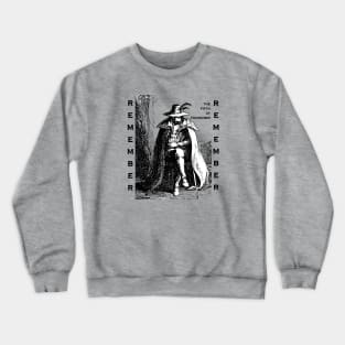 Remember Remember Guy Fawkes Day Vintage Illustration Crewneck Sweatshirt